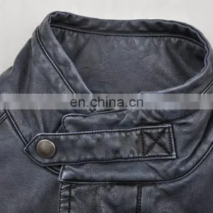 2015 Lastest Fashion Mens Handsome Fur Lined pu Leather Fur Coat thumbnail-4