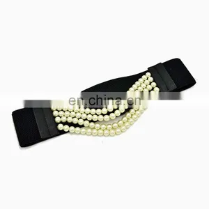 Yiwu Factory Wholesale Woman Ladies Fashion Elastic Corset Belt With Pearl thumbnail-4