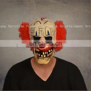 Carnival Halloween Party Red Hair Clown Joker Latex Full Head Mask thumbnail-1