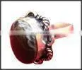 Big Black Onxy Stylish Boho Metal Ring thumbnail-1
