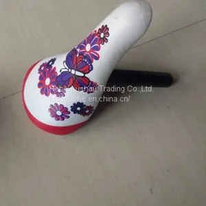 Popular Fashion Popular Children's Bicycle Saddle White and Red Printed Leather Bicycle Seat thumbnail-5