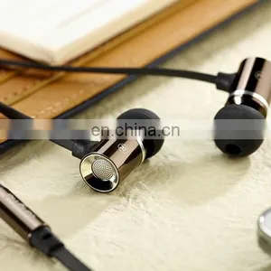 2017 Gray Flat Super Heavy Bass Cable Metal Earbuds With Mic for Iphone Samsung thumbnail-4