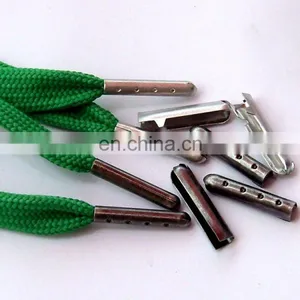 Customized Engraved Logo Shoelace Tips Gold/silver/gun Metal/red Bullet Crimp String Aglet thumbnail-5