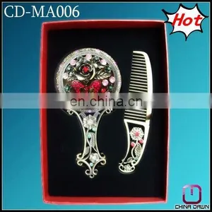 Hot Fashion Gift Makeup Comb and Mirror Set Antique CD-MA006 thumbnail-1