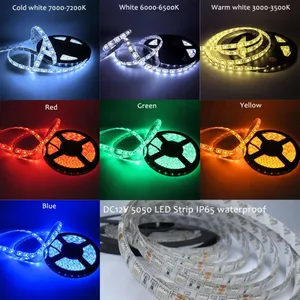 LED Strip With RF Remote Control Dimmer 12V Adapter 5Meters LED Strip Light 5050 60LEDs/m White,Warm White,Red,Blue thumbnail-3