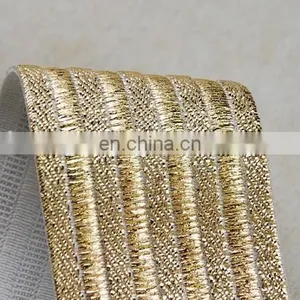 Hot Sale Lurex Elastic Tape Elastic Band With Gold Thread for Clothes thumbnail-4
