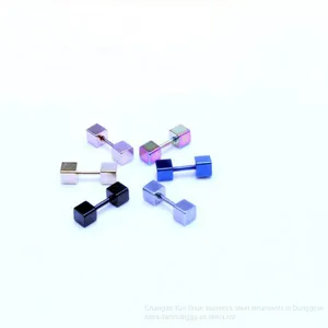New Simple Square Thin Rod Ear Nail, Eyebrow Nail, Lip Nail, Human Body Foreign Trade Accessories Manufacturer Wholesale thumbnail-1