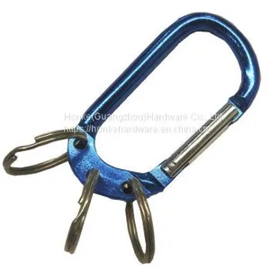 Hot Selling Swivel Spring Snap Hook D Type With Key Ring Colorful Aluminum Snap Hook thumbnail-1