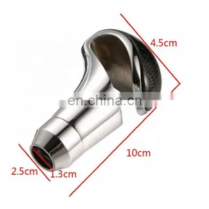 Universal Chrome/Real Carbon Fiber Ergonomic Automatic Gear Shifter Shift Knob thumbnail-2