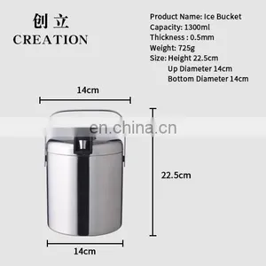 Factory Direct Oem Stainless Steel 1.6l 5litre Bar Accessories King Beer Bottle Service Ice Wine Bucket Cooler thumbnail-4