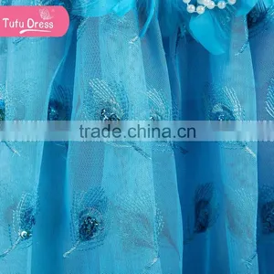 The Sky Blue Princess Dress for Girls Peacock Tutu Dress thumbnail-5