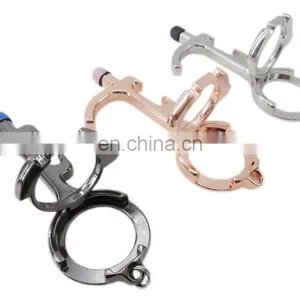 Factory Multi Function Mobile Phone Stand Metal No Touch Keychain Bottle Opener Tool thumbnail-5