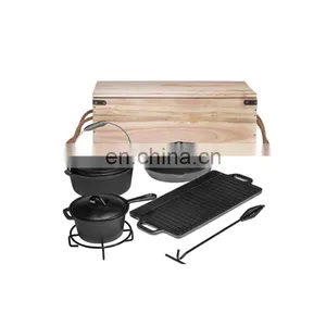 Outdoor Camping Cast Iron Cookware Set thumbnail-1