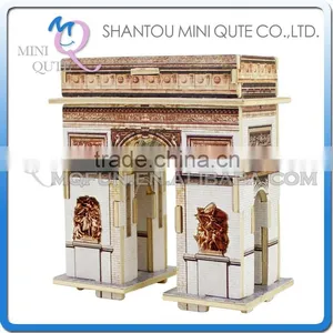 Mini Qute 3D Wooden Puzzle Triumphal Arch World Architecture Famous Building Adult Kids Model Educational Toys Gift NO.MJ205 thumbnail-1