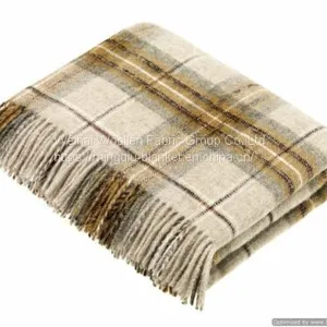 Pure Virgin New Wool Throw Blanket for Sofa Decoration ,camping,travel Picnic thumbnail-1