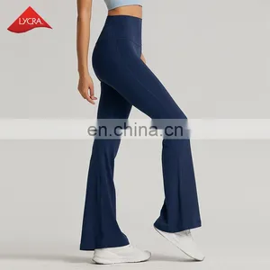 Free Size Butter Soft Flared Wide Leg Sport Fitness Yoga Leggings High Waist Custom Logo Workout Active Gym Wear Pants For Women thumbnail-1