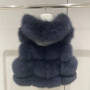 The Lady Doesn Like the Same Lychee Skin Imported Whole-skin Fox Fur Bread Blocks Fashionable Slim Vest Sheepskin Hood thumbnail-5