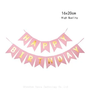 Hot Sale Happy Birthday Banners Fishtail Bronzing for Party Backdrop Scene Layout thumbnail-5