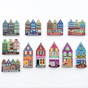 Wholesale Price Personalized Holland Dutch Netherlands Amsterdam Tourist Souvenirs Custom Made 3D Poly Resin Polyresin Fridge Magnet Factory thumbnail-1