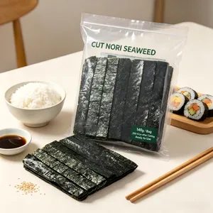 7-Cut Roasted Nori Strips,140g/bag,crispy Dried Laver,for Sushi,onigiri,rice Topping,japanese Daily Home Cooking Diy Cuisine Ingredients thumbnail-4