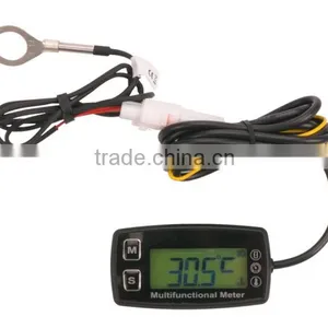 Digital LCD Tachometer Hour Meter Thermometer Temperature Meter for Gas UTV ATV Outboard Buggy Tractor JET SKI Paramotor thumbnail-1