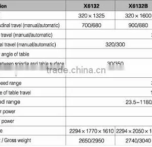 X6132 Manual Universal Milling Machine Price Made in China Price thumbnail-2