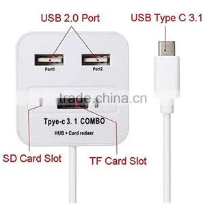 Universal Travel 3.1 Type C to 2 Ports Micro Card OTG Power Adapter thumbnail-4