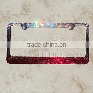 Custom Color OMBRE Crystal BLING License Plate Frame thumbnail-3