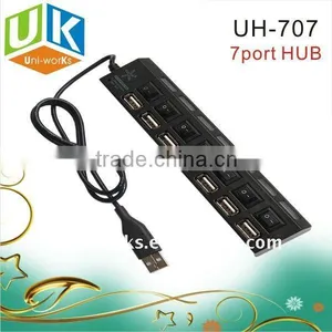 NEW 7 Ports Usb Hub With 7 Power Switches thumbnail-1