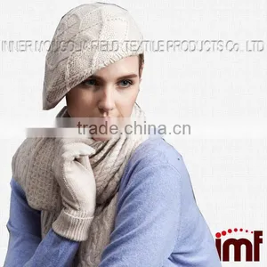 Cashmere Knit Beret Pattern Hat thumbnail-1