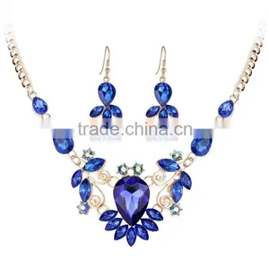 Jofo Brand 2016 Latest Popular Lady Alloy Blue Crystal Jewelry Set For Women and Lady thumbnail-5