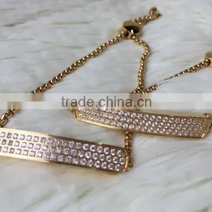 2015 Fashion Design Handchain Bracelet and Stainless Steel Bracelet With Zircone Stone by CZ Setting thumbnail-2