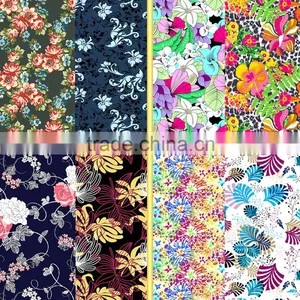 Flower Designs Painting Fabric /Antai Textile Professional 4 Way Stretch Nylon Lycra Spandex Print Fabric With Flower thumbnail-1
