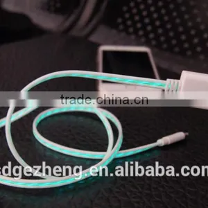 el Data Cable With Glowing Chasing Light el Wire Usb Cable Micro Usb 8pin Lighting Usb Cbale Led Light for Smartphones thumbnail-2