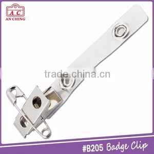 Popular 2 Hole Metal id Card Holder Clip With Reinforced Popper Strap thumbnail-5