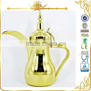 5 Size for Choice Stainless Steel Arabic Dallah Coffee Pot With Golden or Silver Coating thumbnail-1