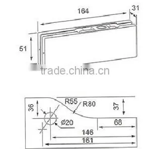 Stainless Steel Fittings for Glass Doors/patch Fitting for Frameless Glass Door (DL-031) thumbnail-2