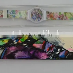 Fashion PVC Band Plastic Watch for Promotion Plastic Ladies Watch Custom Printed Strap Womens Full Printed Plastic Watch thumbnail-6
