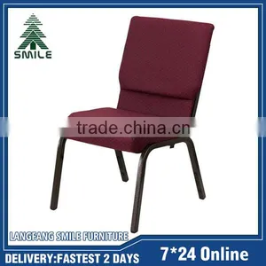 Top Sale Fancy Modern Used Cheap Padded Stackable Church Chair thumbnail-1