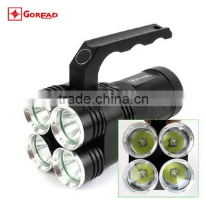 GOREAD Y60 High Bright Black Aluminum Rechargeable T6 Flashlight 4*LED 4 Mode 40W Search Products thumbnail-1
