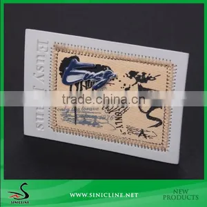 Sinicline Hand Made Custom Brown Garment Genuine Leather Label, Leather Patch thumbnail-1