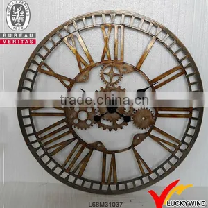 Big Round Roman Numeral Vintage Bronze Tone Home Decor Wall Clock thumbnail-1