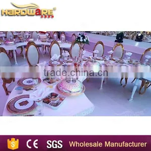 Dubai Half-moon Design Crescent Table LED Stainless Steel Banquet Table thumbnail-4
