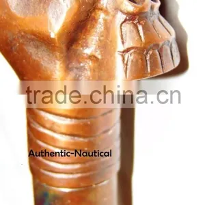 VINTAGE BRASS SKULL HEAD HANDLE WALKING CANES-DESIGNER WALKING CANES-VINTAGE STYLE WALKING CANES Wk1177 thumbnail-4