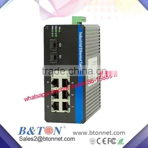 Industrial 2*1000M SFP Slot and 8*10/100M RJ45 Port Fiber Optic to Rj45 Media Converter thumbnail-1