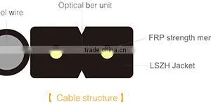 Drop Cable Outdoor Steel Wire Strength Fiber Cable 1~4 Core thumbnail-2