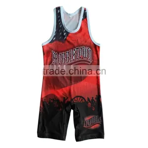 Custom Design Men's Wholesale Wrestling Singlet thumbnail-1