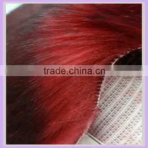 100% Acrylic Faux Fur Textile Fabric for Clothing Tip Print Red thumbnail-1