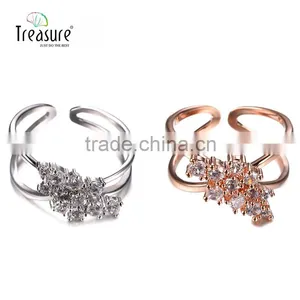 Hot Jewelry Designer Zircon Ring Crystal Silver Ring Bridal Jewelry Costume Jewelry thumbnail-6