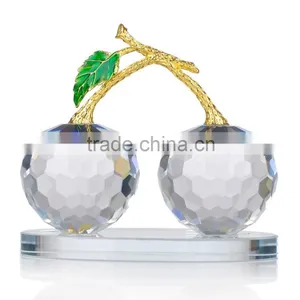 Crystal k9 Glass Decorative Glass Apple With Base for Wedding Gifts thumbnail-1